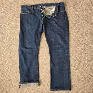 Polo Ralph Lauren Slim Straight Selvedge Denim Jeans Button Fly  38x30 (40x28)